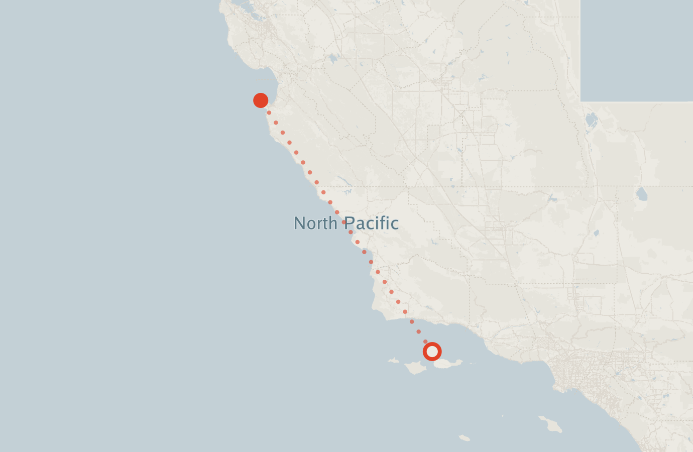 Activity map — real sighting points on an OpenStreetMap basemap