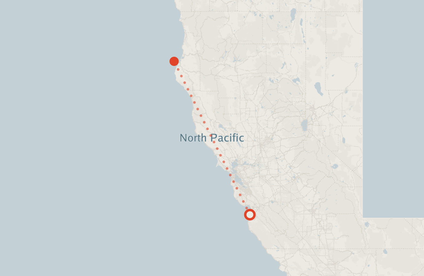 Activity map — real sighting points on an OpenStreetMap basemap
