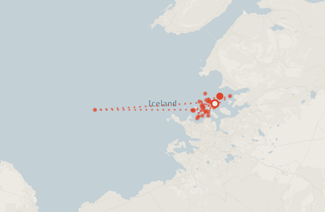 Activity map — real sighting points on an OpenStreetMap basemap
