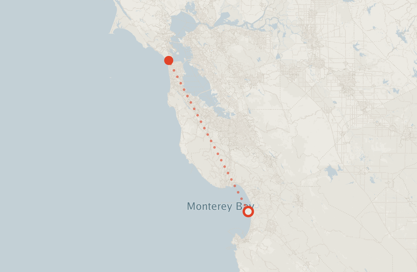 Activity map — real sighting points on an OpenStreetMap basemap