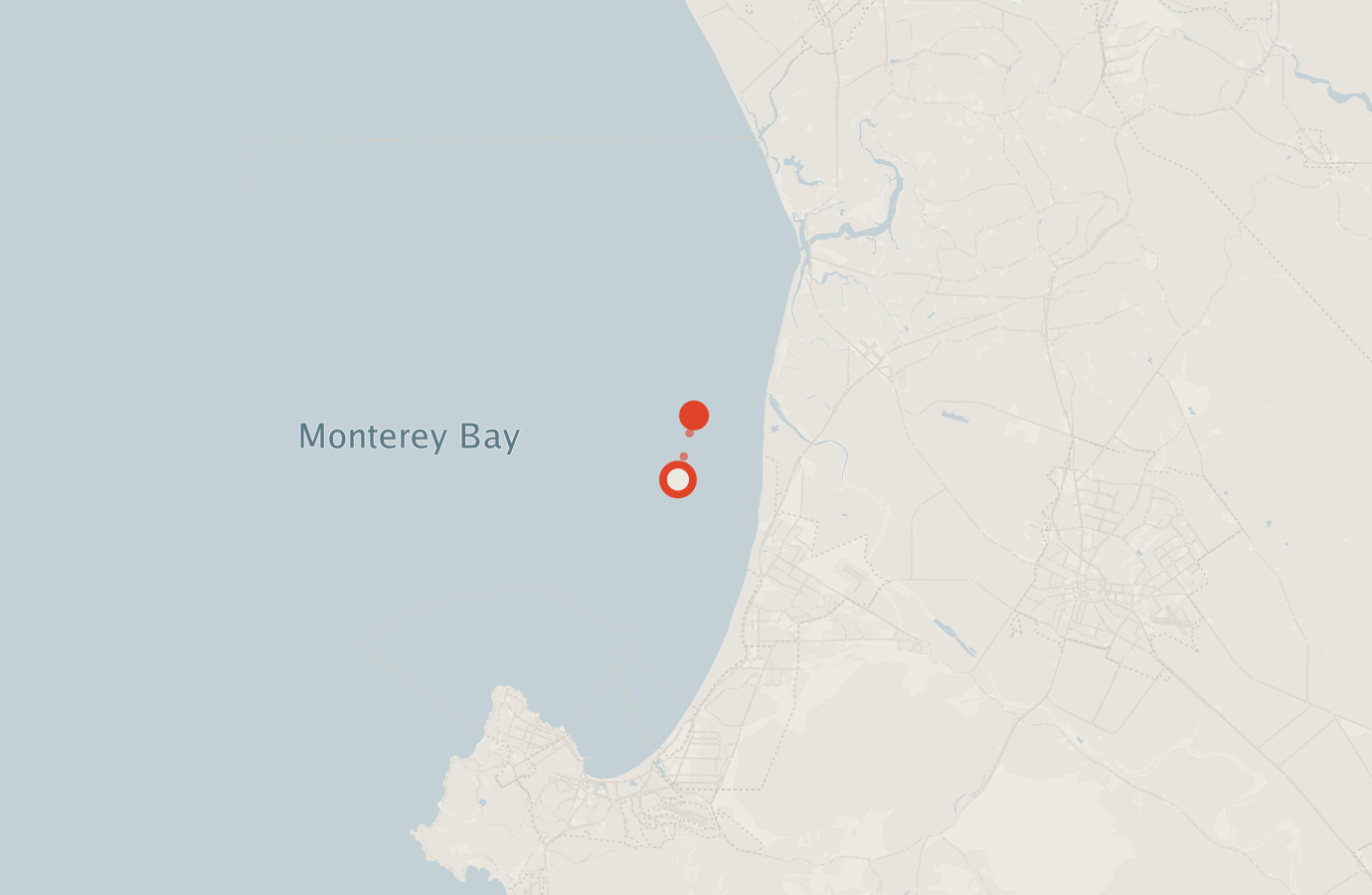 Activity map — real sighting points on an OpenStreetMap basemap