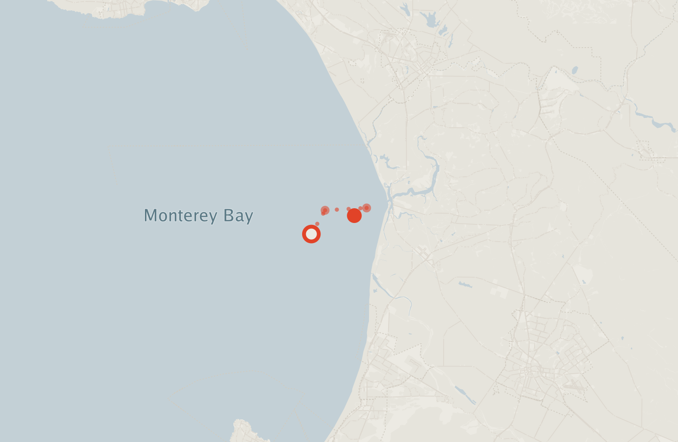 Activity map — real sighting points on an OpenStreetMap basemap