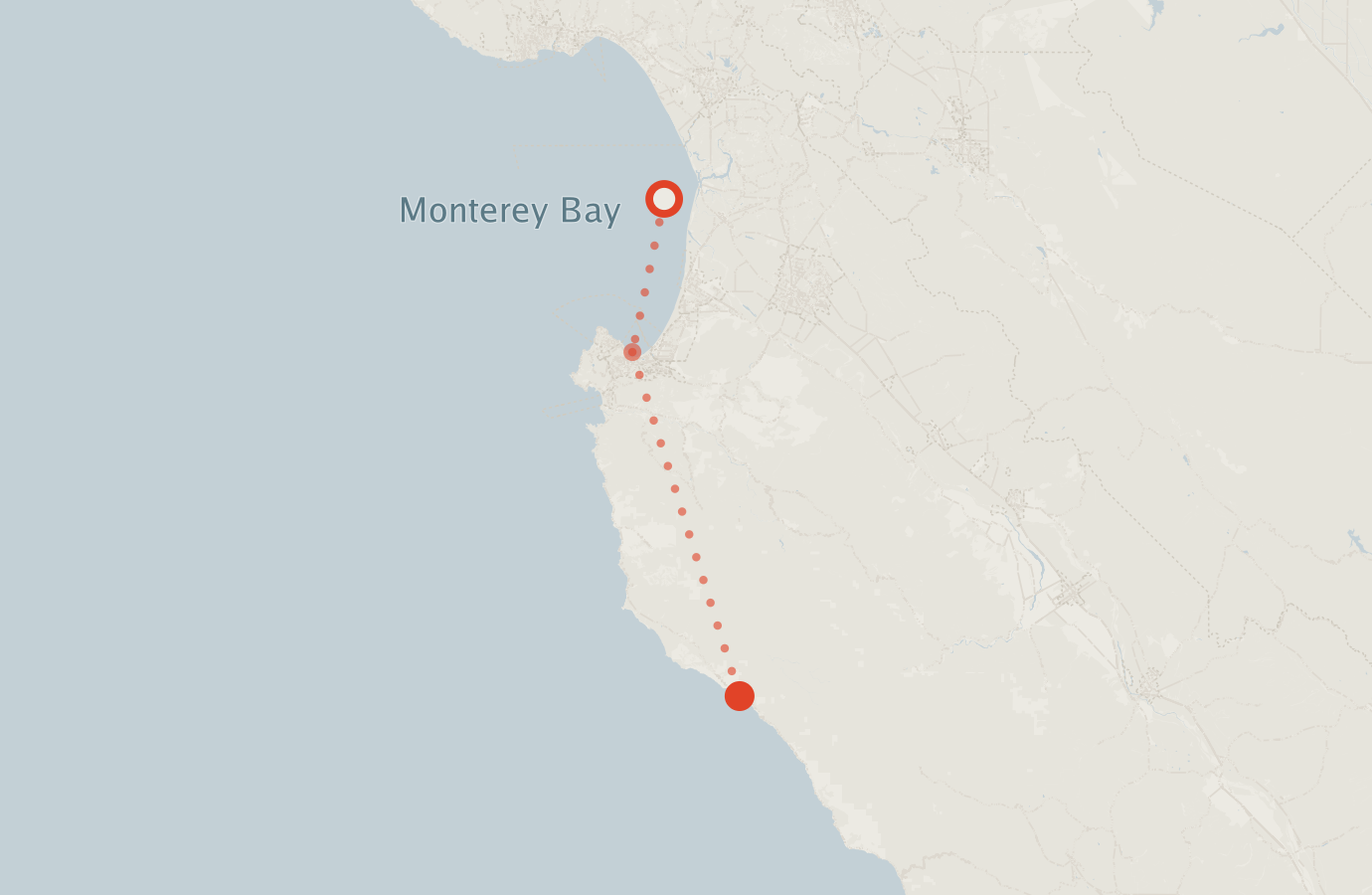 Activity map — real sighting points on an OpenStreetMap basemap