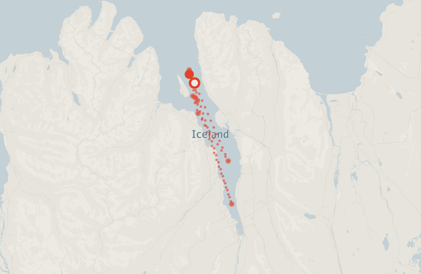 Activity map — real sighting points on an OpenStreetMap basemap